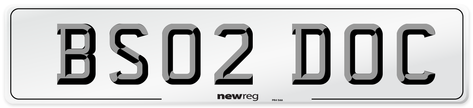 BS02 DOC Number Plate from New Reg